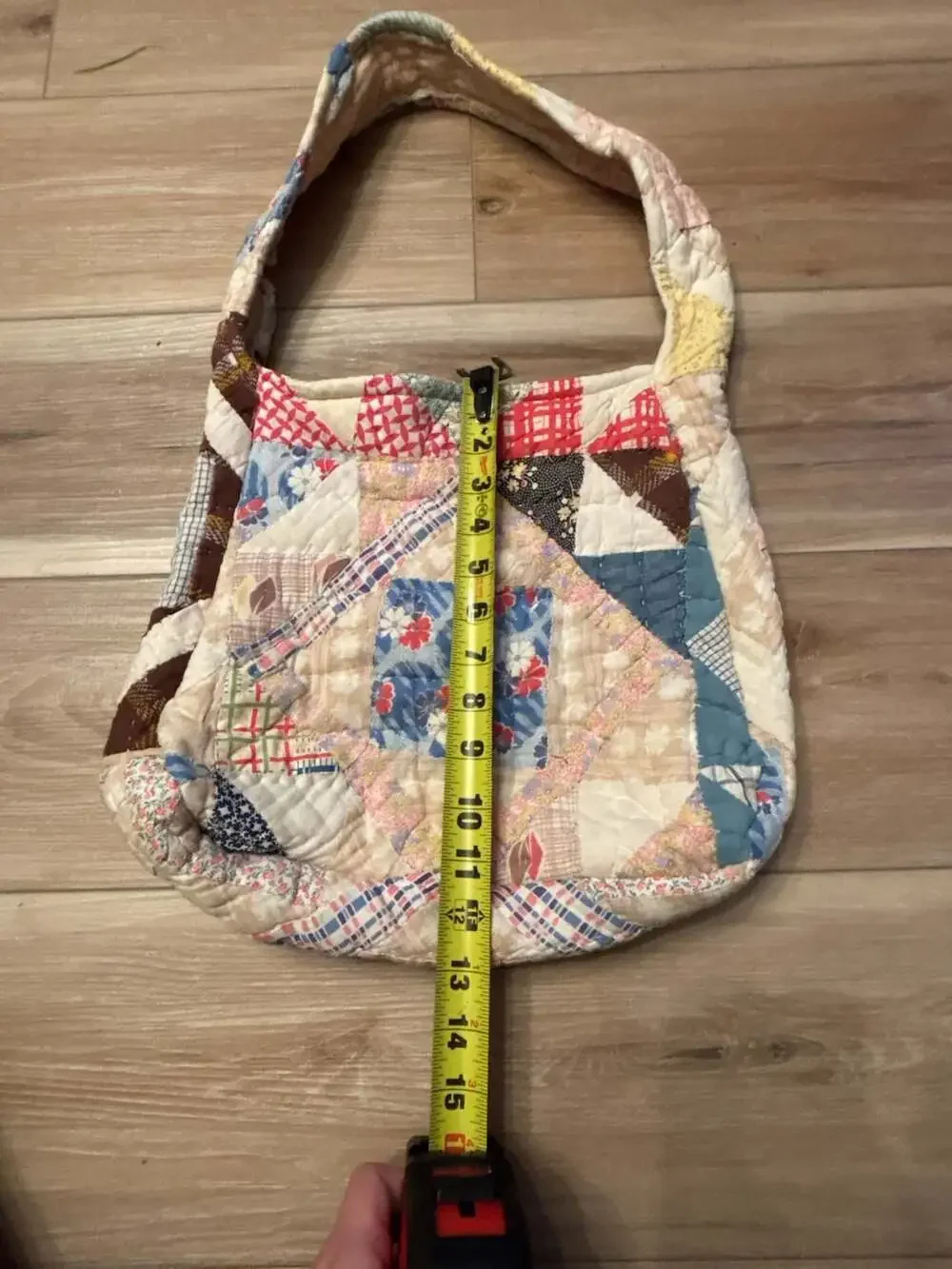 Vintage Handmade Patchwork Tennessee Feedsack Quilt Hobo Bag